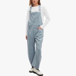 NWT Striped Overalls Train Engineer Conductor XL Denim Jeans
